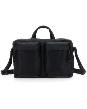 Gucci Suitcase With Tone-On-Tone Gg All-Over Motif - Black