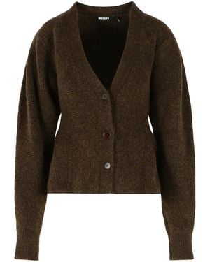 ROTATE BIRGER CHRISTENSEN Alpaca Blend Cardigan - Brown
