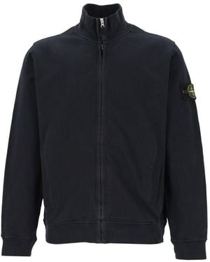 Stone Island Fleece Track Jacket - Blue
