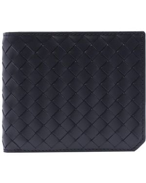 Bottega Veneta Bi-Fold Small Intrecciato Wallet - Blue