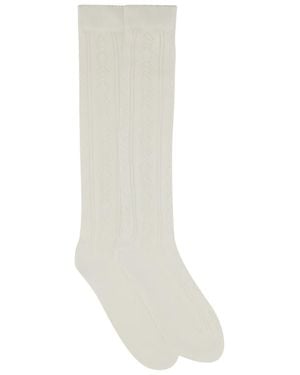 Valentino Long Socks - White