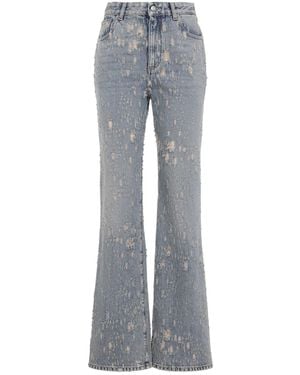 McQueen Distressed Flared Jeans - Gray