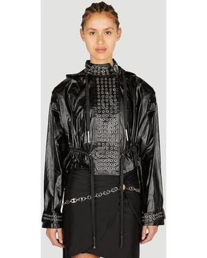 Rabanne Rabanne Eyelet Biker Jacket - Black