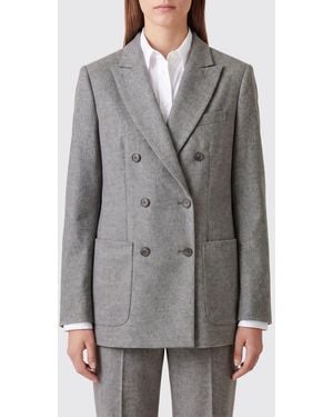 Max Mara Double-Breasted Blazer - Gray