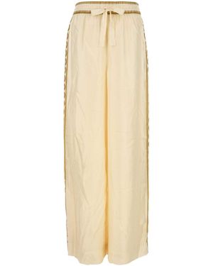 Zimmermann Cream Twill Luna Wide-Leg Pant - Natural