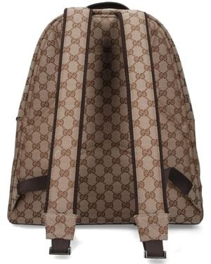 Gucci Fabric Backpack Gg - Brown