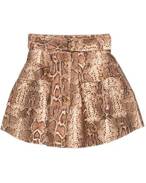 Zimmermann Printed Silk And Cotton Skirt - Natural
