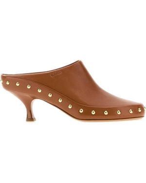 Chloé Leather Junie Mules - Brown