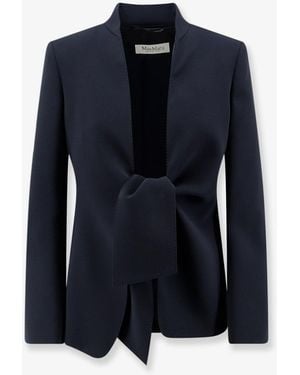 Max Mara Mxmpalo Cady Blazer With Front Knot Detail - Blue
