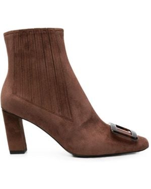 Roger Vivier Bellevivier Suede Leather Boots - Brown
