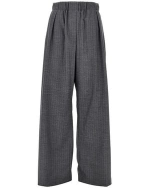 Jil Sander Pinstriped Wool Pants - Gray