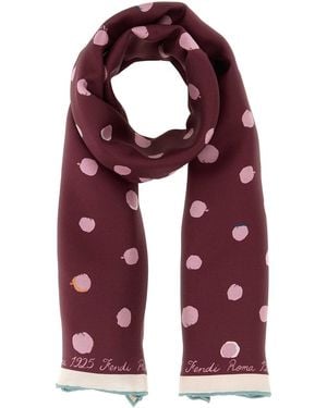 Fendi Printed Silk Reversible Foulard - Purple