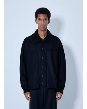 Yohji Yamamoto Rib Detail Blouson - Blue