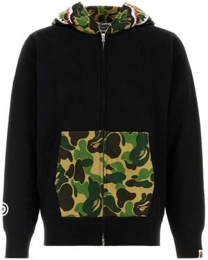 A Bathing Ape Cotton Abc Camo Shark Sweatshirt - Green