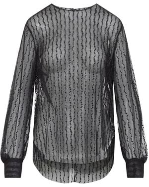 Alberta Ferretti Tulle Blouse - Gray