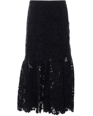 Self-Portrait Self Portrait Lace Midi Skirt - Black