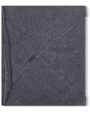 Brunello Cucinelli Lead Cashmere Scarf With Monili - Blue