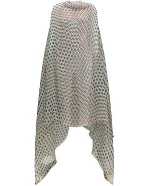 Dries Van Noten Polka-Dot Cape Dress - Gray