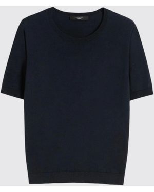 Weekend by Maxmara Crew Neck Knit Top - Blue