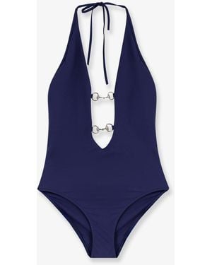 Gucci One Piece Swimwear With Horsebit - Blue