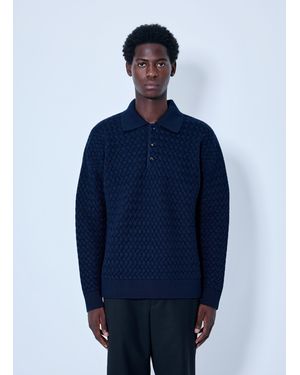 Bottega Veneta Lightweight Wool Intrecciato Sweater - Blue