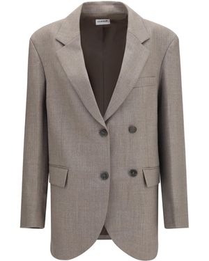 P.A.R.O.S.H. P.A.R.O..H. Virgin Wool Double-Breasted Blazer - Gray