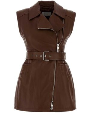 Sportmax Chocolate Leather Favella Vest - Brown