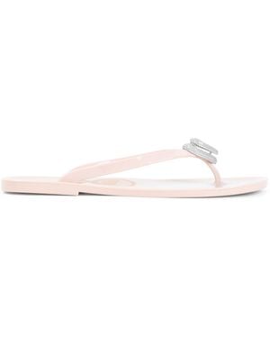 Mach & Mach Double Heart Pvc Sandals - White