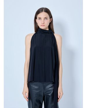 Max Mara Pleated Halter Top - Blue
