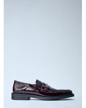 Martine Rose Fold Back Square Toe Loafers - White