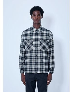 Moncler Check Patterned Cotton Shirt - Blue