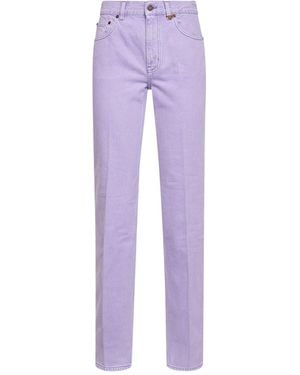 Chloé Fog Denim Straight Jeans - Purple