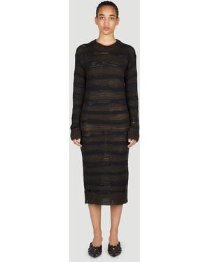Acne Studios Ladder Knit Midi Dress - Black