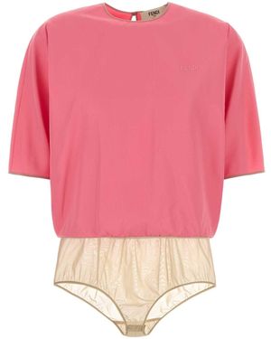 Fendi Viscose Blend Bodysuit - Pink