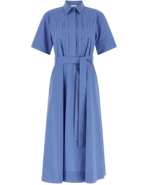 P.A.R.O.S.H. P. A.R. O.S. H. Cotton Midi Dress - Blue