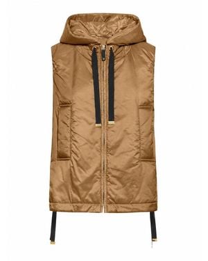 Max Mara Padded Vest With Hood - Natural