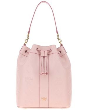 MCM Dessau Leather Mini Drawstring Bag - Pink