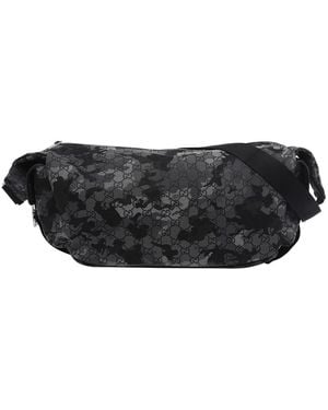 Gucci Large Gg Canvas Crossbody Bag - Black