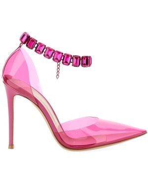 Gianvito Rossi Crystalled High Heel Sandal With 10 Cm Heel - Pink