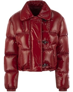 Fay 3-Hook Cropped Down Jacket - Red