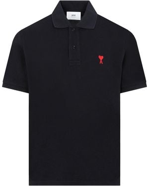 Ami Paris Shirt Collar Polo - Black