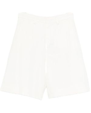 Max Mara Cotton And Linen Blend Shorts - White