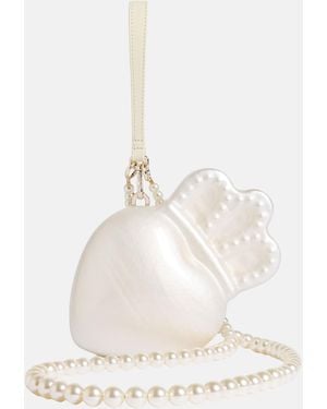 Simone Rocha Pearl Crossbody Claddagh Bag - White