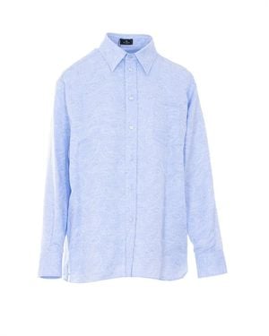 Etro Paisley Jacquard Motif Shirt - Blue