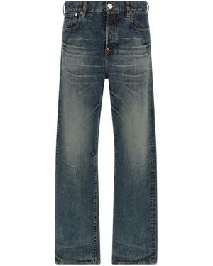 KENZO 'Boke Flower' Button Jeans - Blue