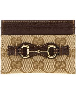 Gucci Gg Fabric Card Holder - Brown