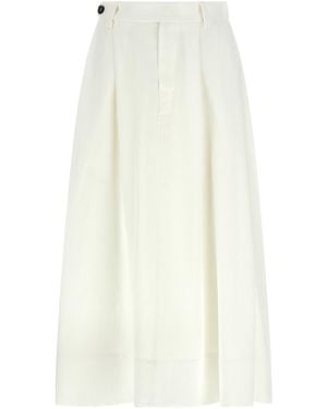 Brunello Cucinelli Viscose Midi Skirt - White