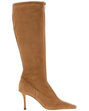 Jimmy Choo Camel Suede Jozi Boots - Brown