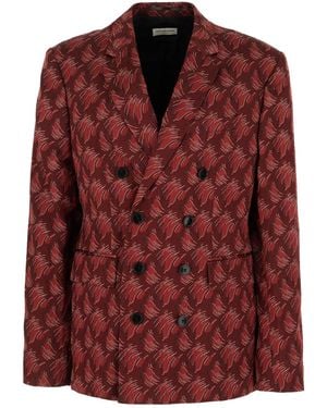 Dries Van Noten Clothing Blazers E Gilets - Red