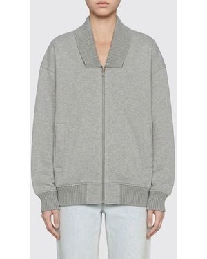 Gucci Cotton Blend Zip Bomber Sweatshirt - Gray